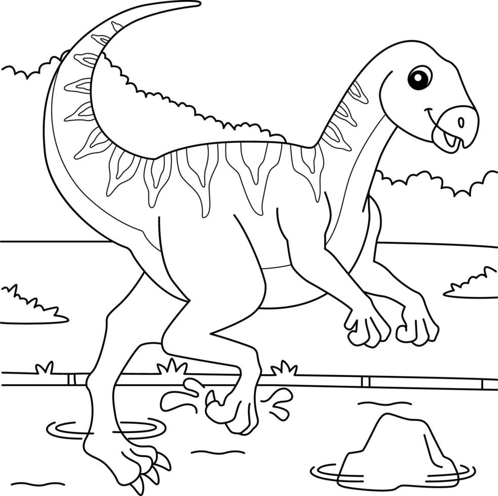 Qantassaurus Coloring Page for Kids vector