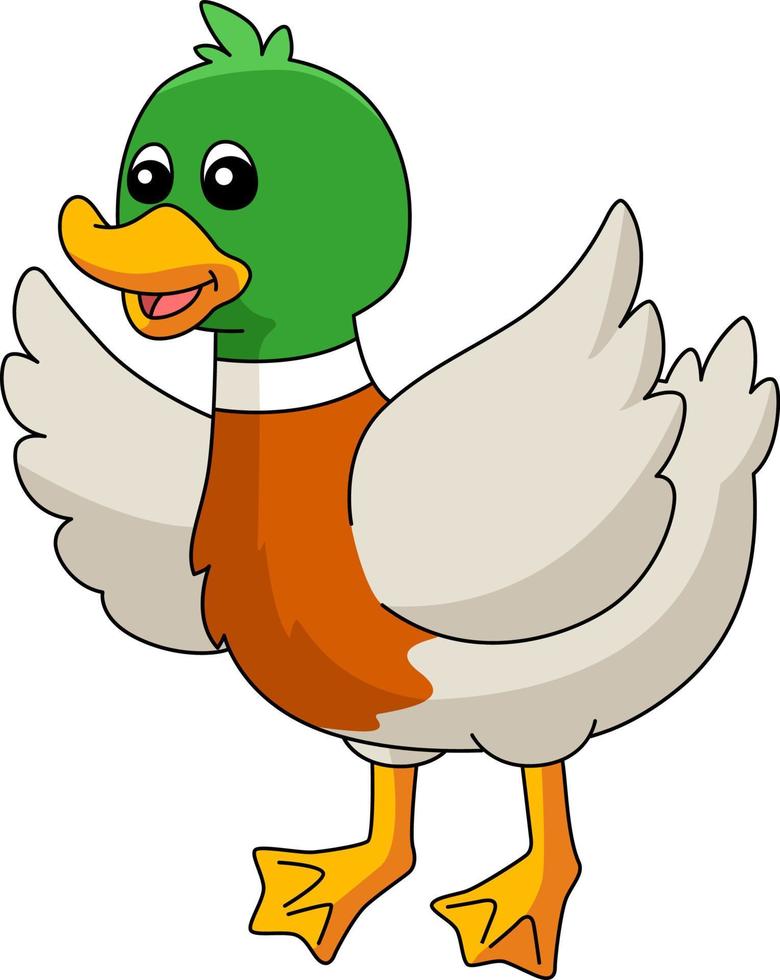 Duck Cartoon Colored Clipart Illustration vector