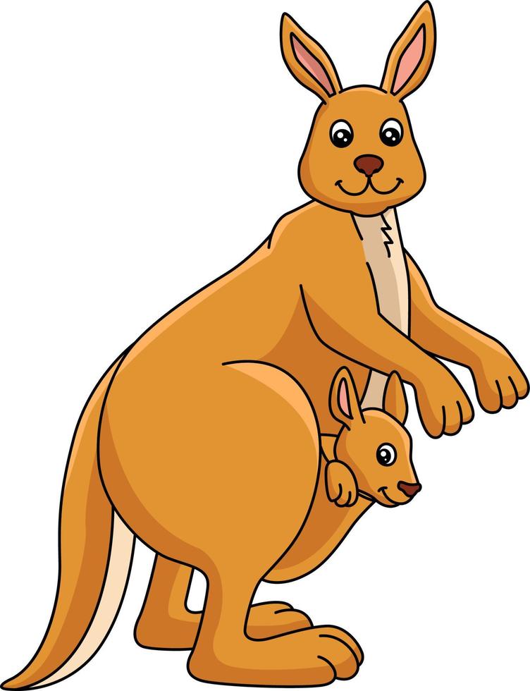 Kangaroo Cartoon Colored Clipart Illustration vector