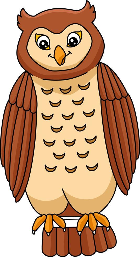 Owl Cartoon Colored Clipart Illustration vector