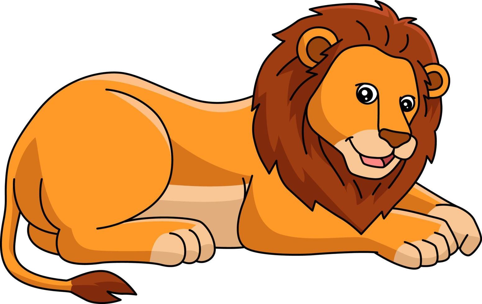 Lion Cartoon Colored Clipart Illustration vector