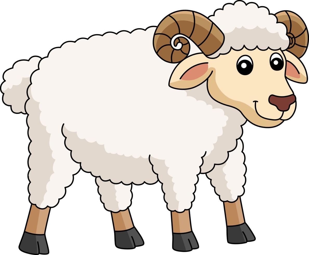 Sheep Cartoon Colored Clipart Illustration vector
