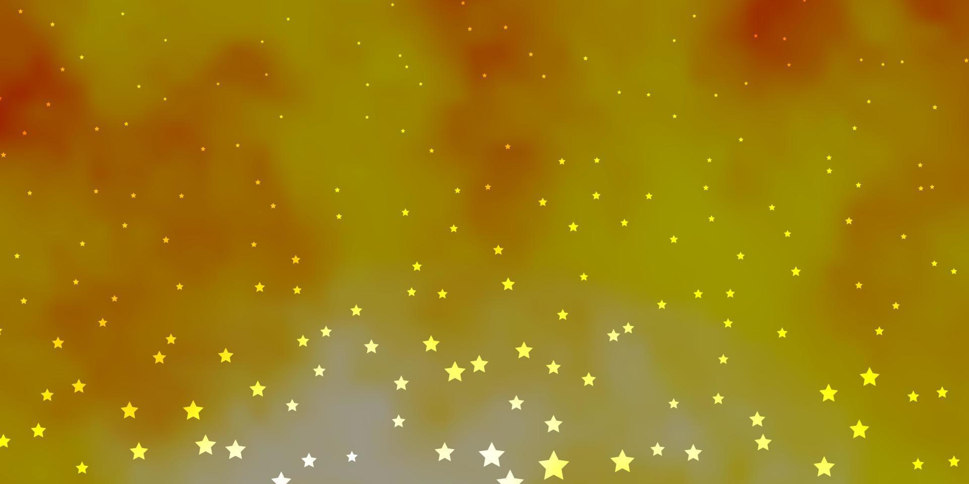 Fondo de vector naranja oscuro con estrellas de colores.