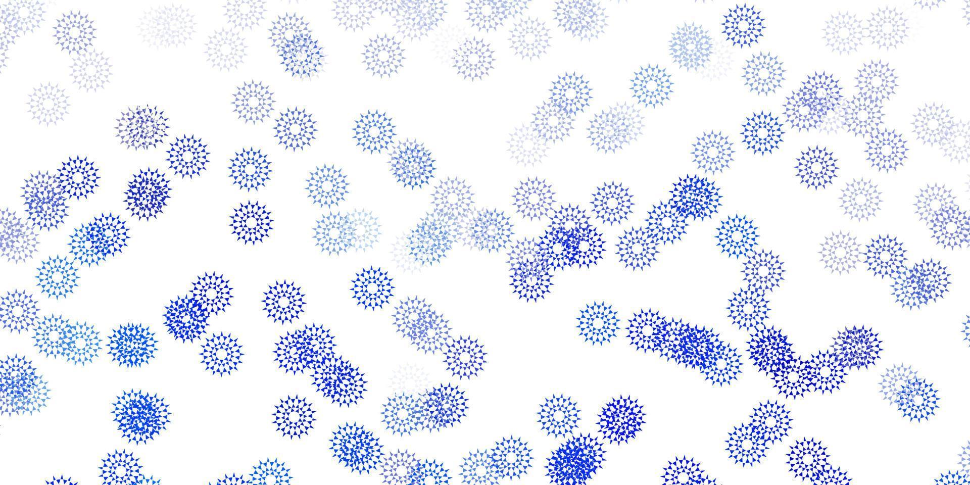 Fondo de doodle de vector azul claro con flores.