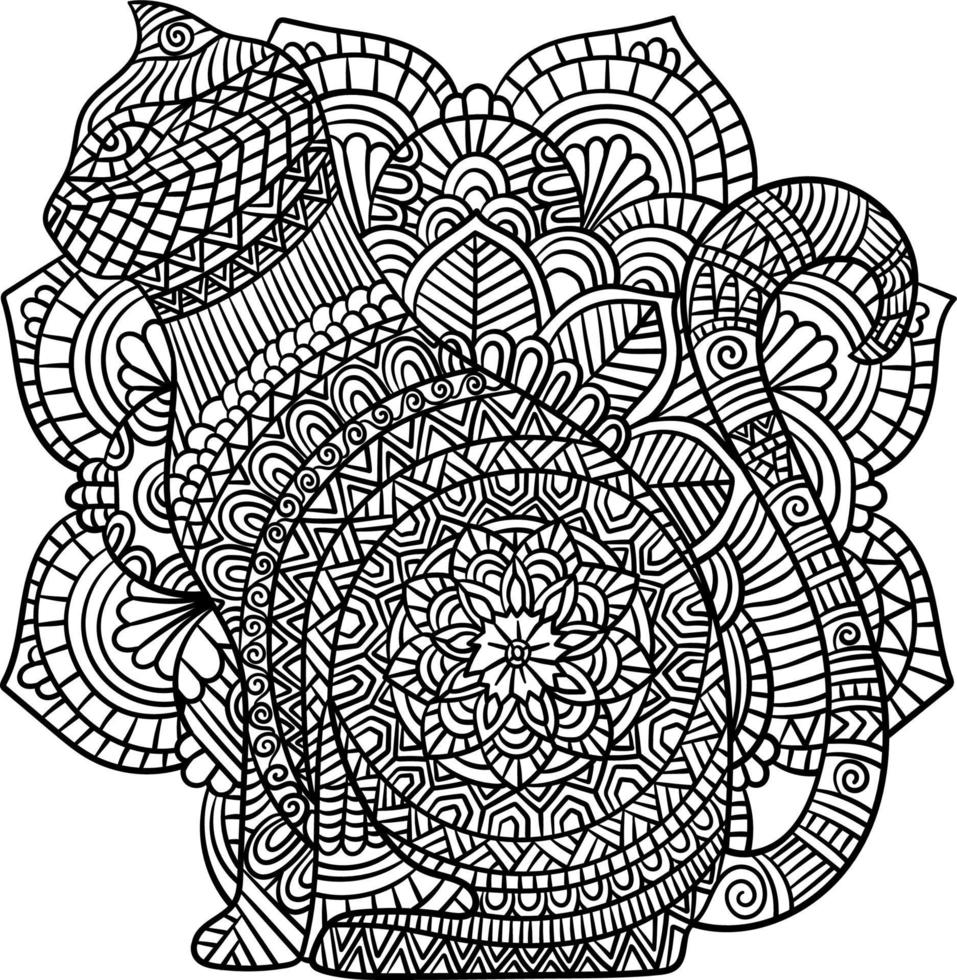 Cat Mandala Coloring Pages for Adults vector