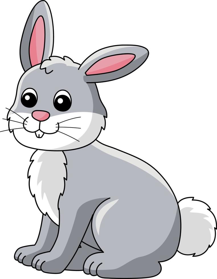 Rabbit Cartoon Colored Clipart Illustration vector