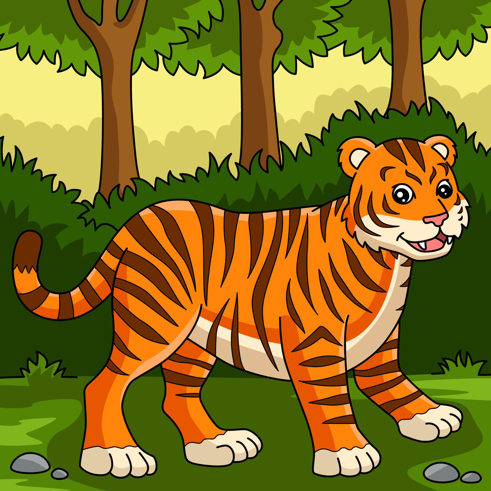 Tiger Cartoon Colored Animal Illustration 6325890 Vector Art at Vecteezy