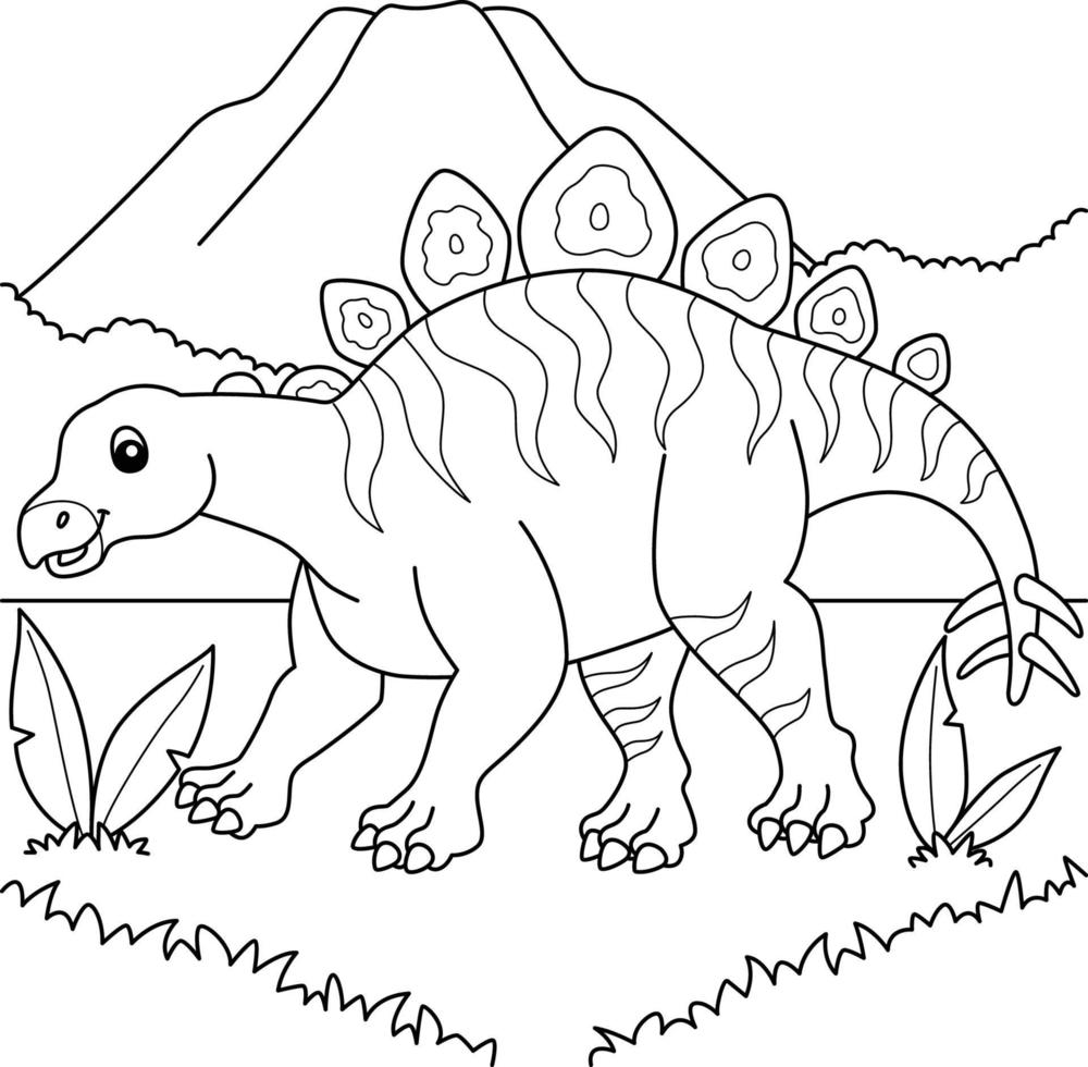 hesperosaurus página para colorear para niños vector