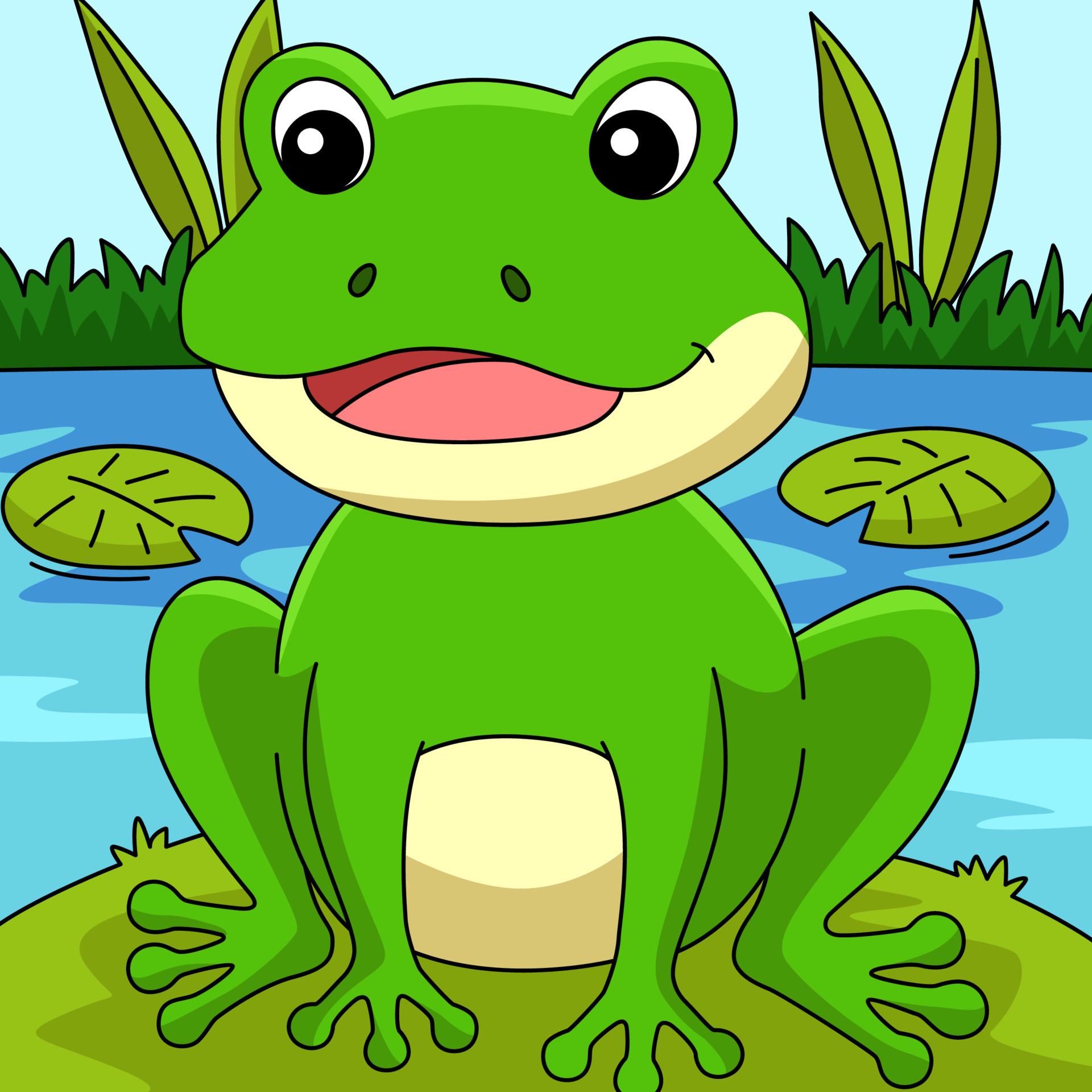 Frog Cartoon Colored Animal Illustration 6325981 Vector Art at Vecteezy