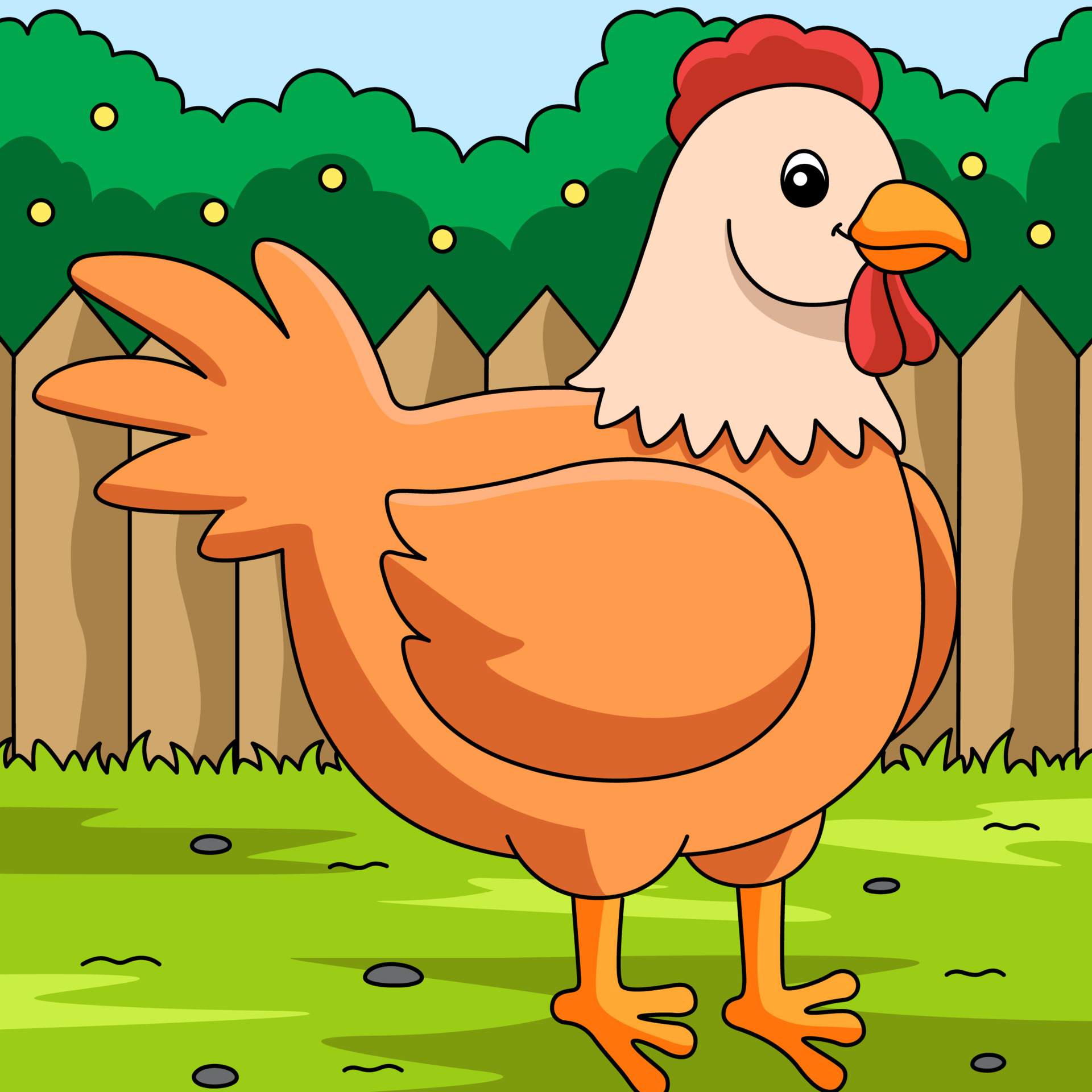 Chicken Cartoon Colored Animal Illustration 6325982 Vector Art at Vecteezy