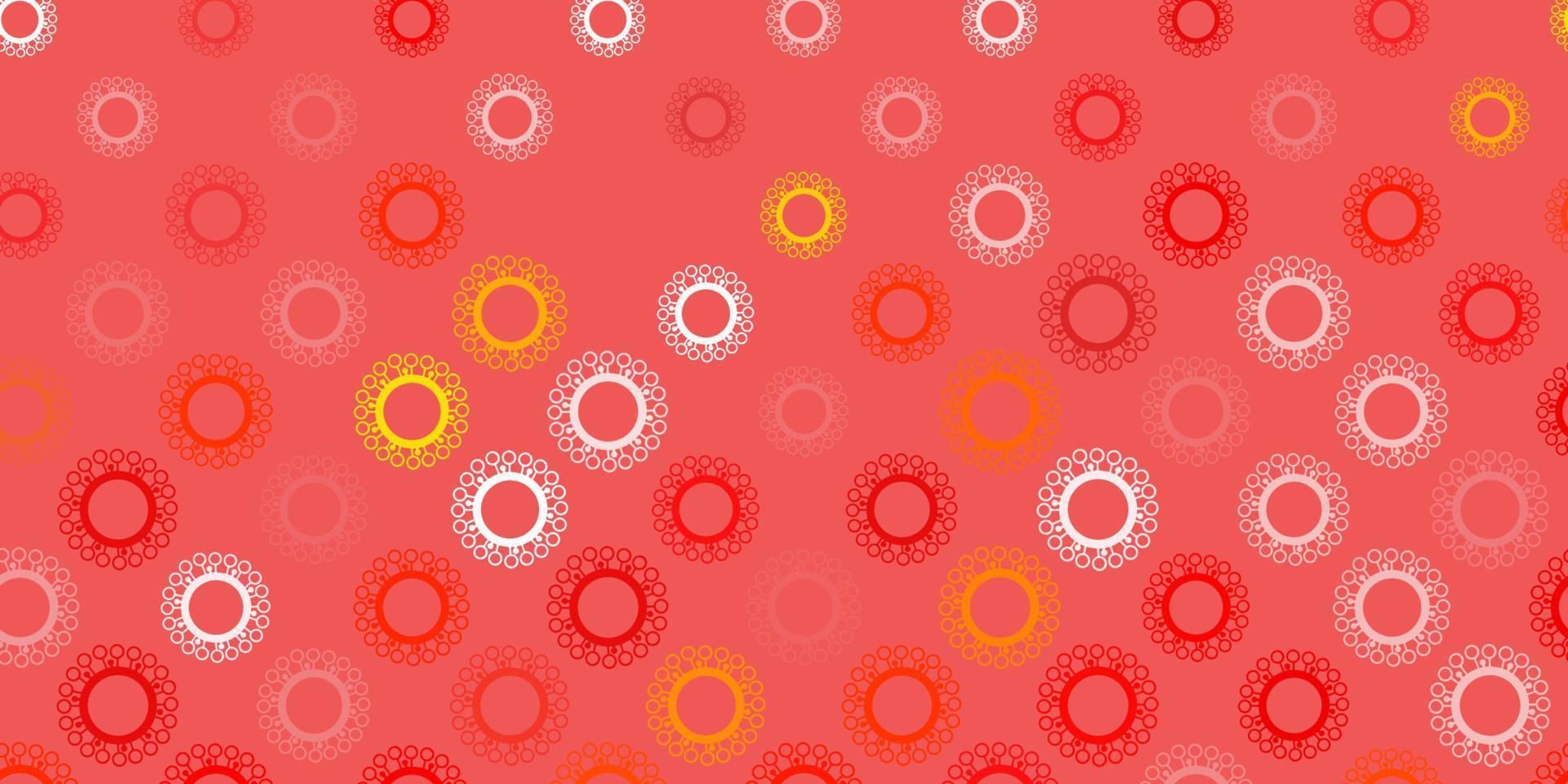 Light orange vector pattern with coronavirus elements.