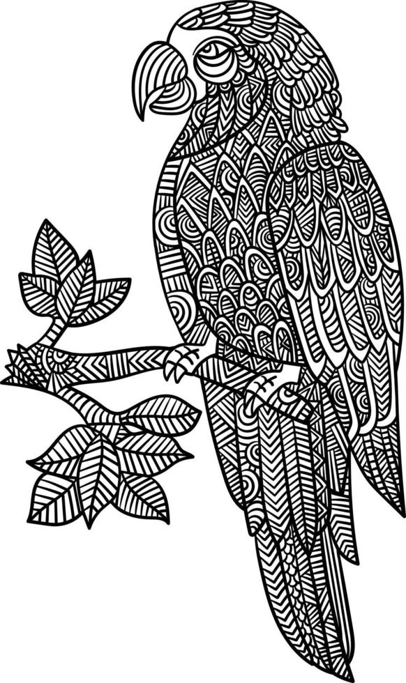 Parrot Mandala Coloring Pages for Adults vector