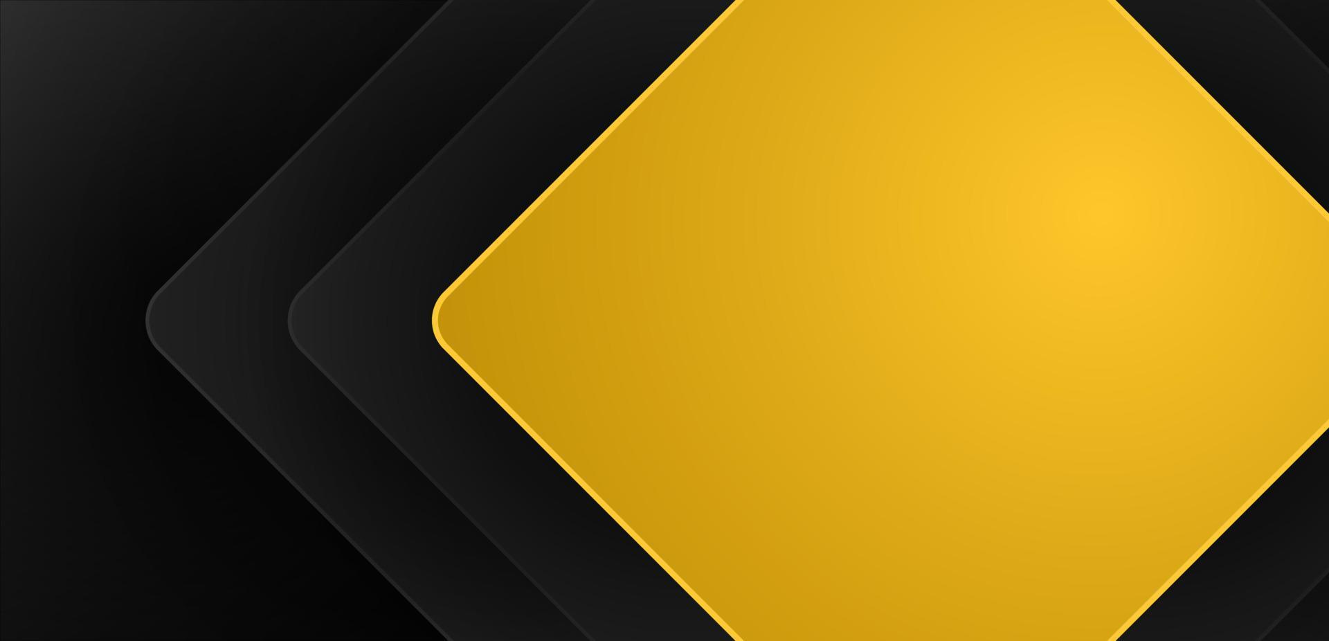 Luxury backdrop or background on the black tone concept with yellow tone main object. vector
