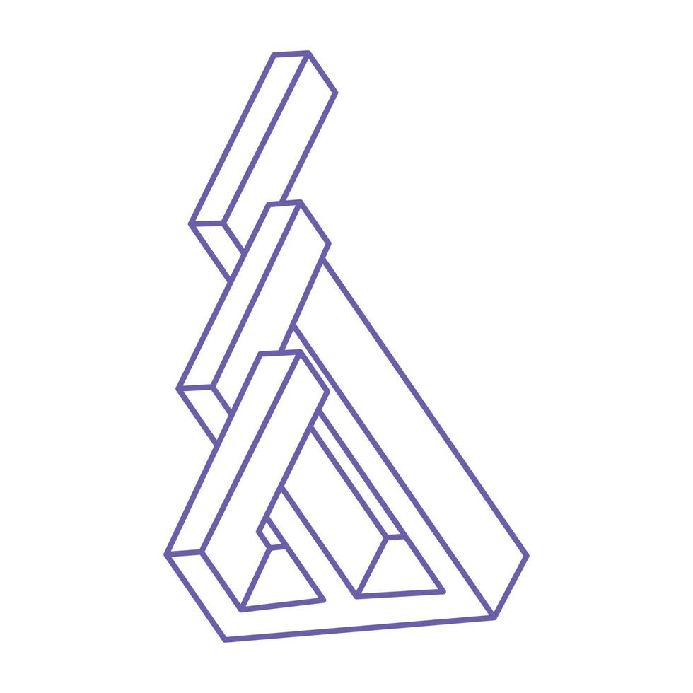 formas imposibles, logotipo de ilusión óptica, vector. objetos de arte óptico. figuras geometricas. vector