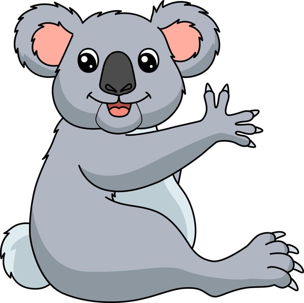 Koala Cartoon Colored Clipart Illustration vector