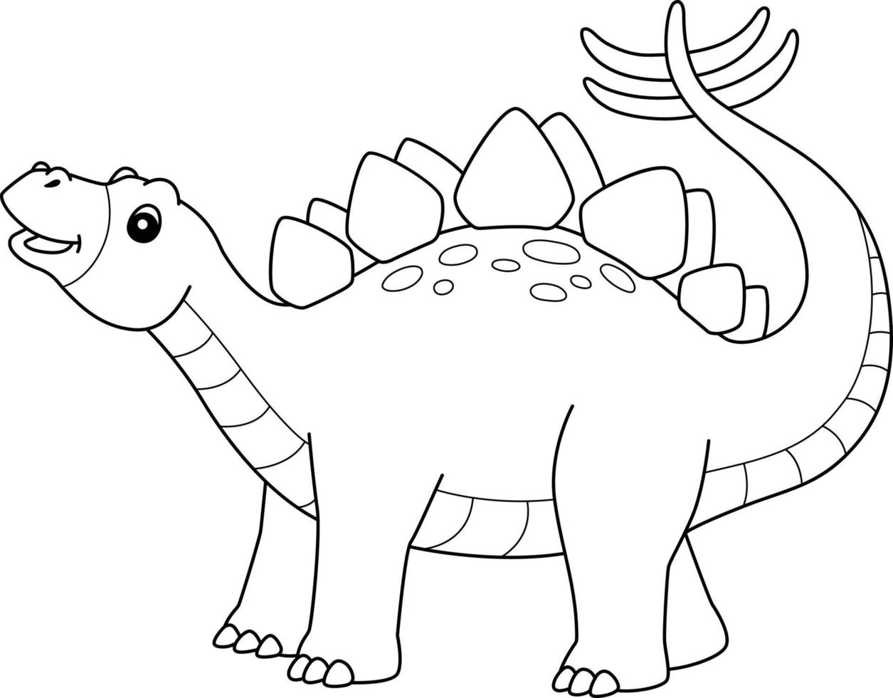 estegosaurio para colorear página aislada para niños vector