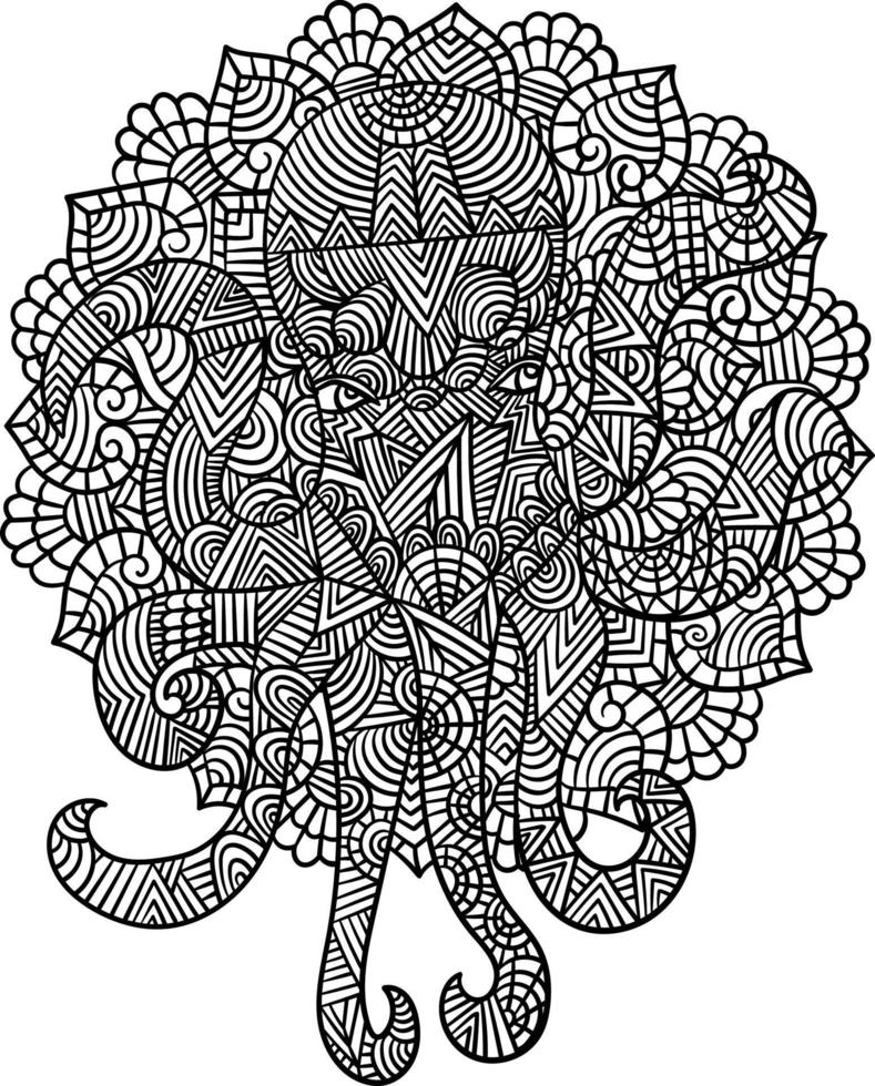 Octopus Mandala Coloring Pages for Adults vector