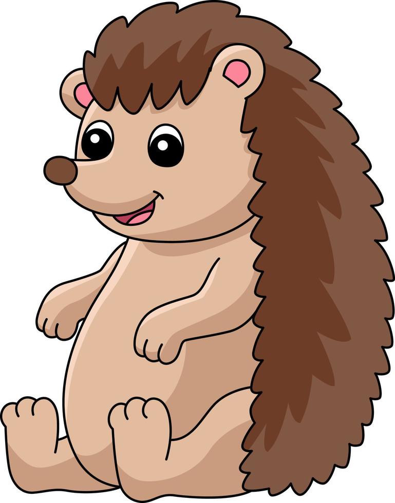 Hedgehog Cartoon Colored Clipart Illustration vector