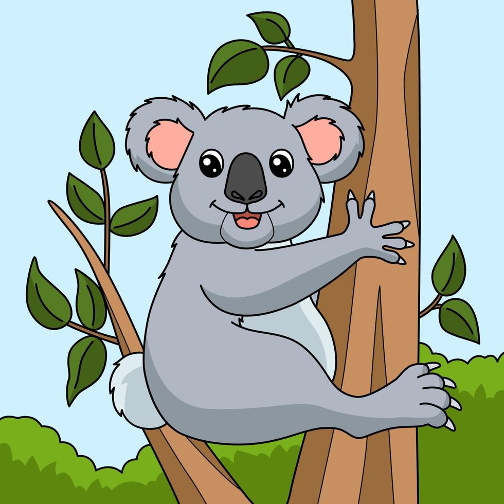 Koala Cartoon Colored Animal Illustration vector