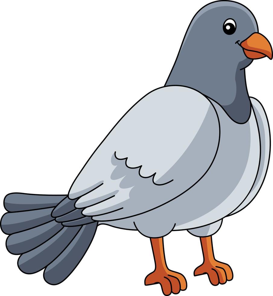 Pigeon Cartoon Colored Clipart Illustration vector