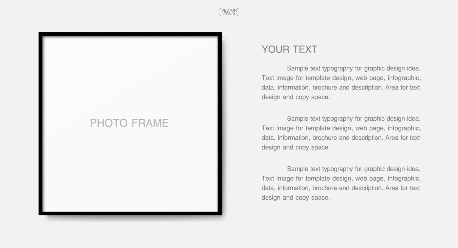 Wooden photo frame or picture frame for interior design and decoration. Vector. vector