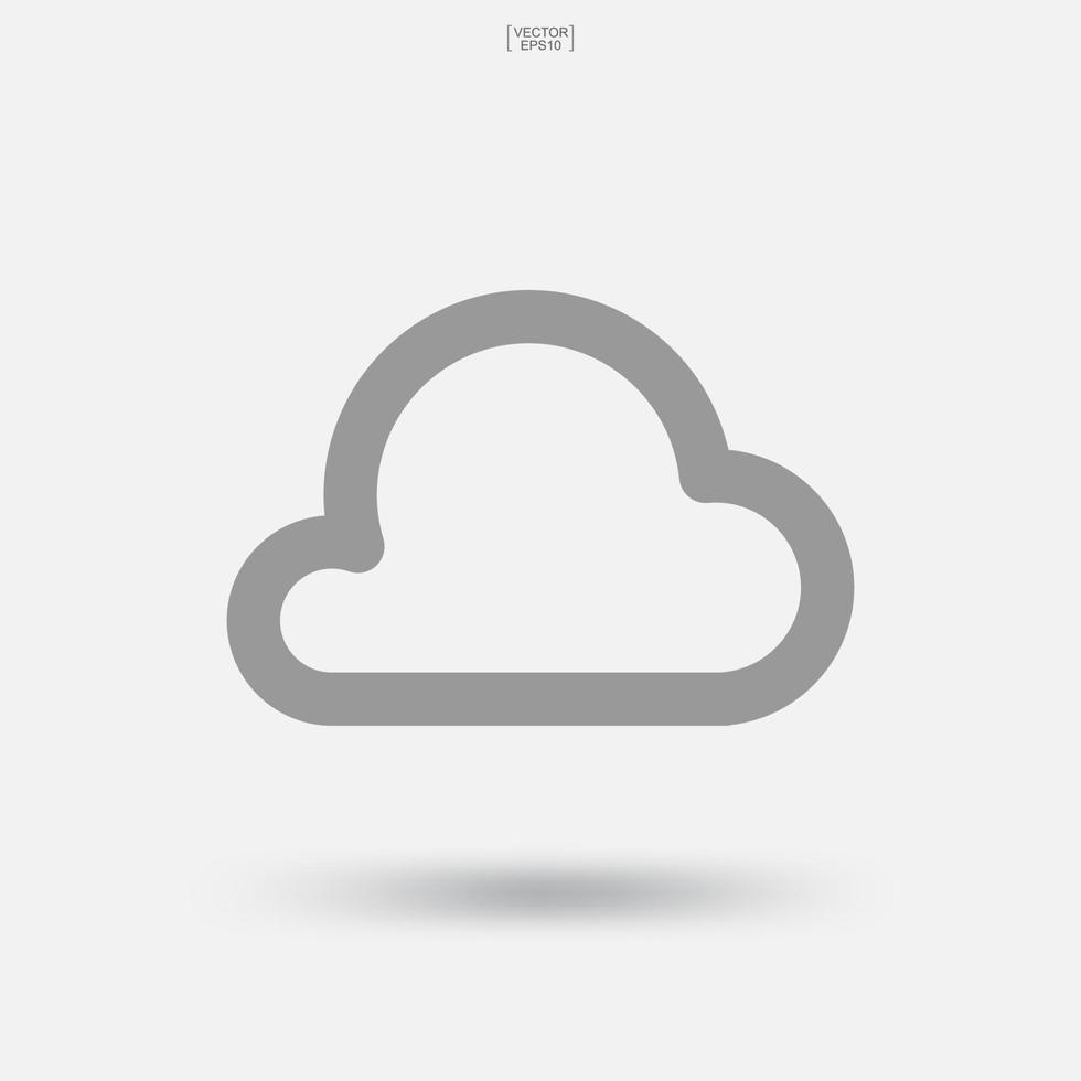 icono de nubes. signo y símbolo de almacenamiento en la nube. vector. vector