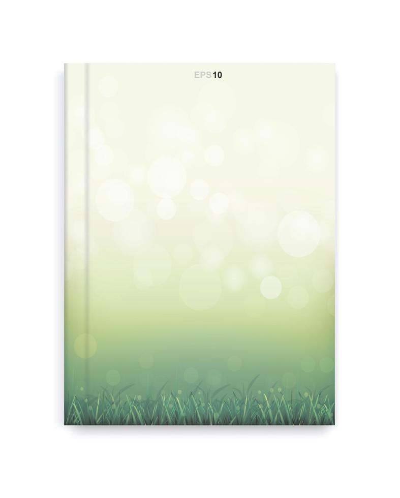 Sample magazine cover template and abstract grass field on book cover. Vector. vector