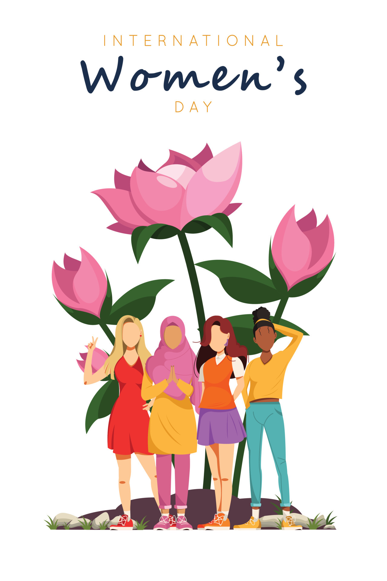 International Womens Day. 8 March, Feminist. Happy Womens Day. Poster