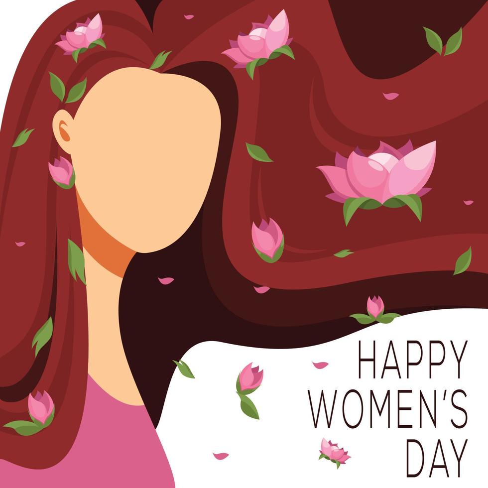 International Womens Day Poster, Banner, Template. Vector Illustration Character