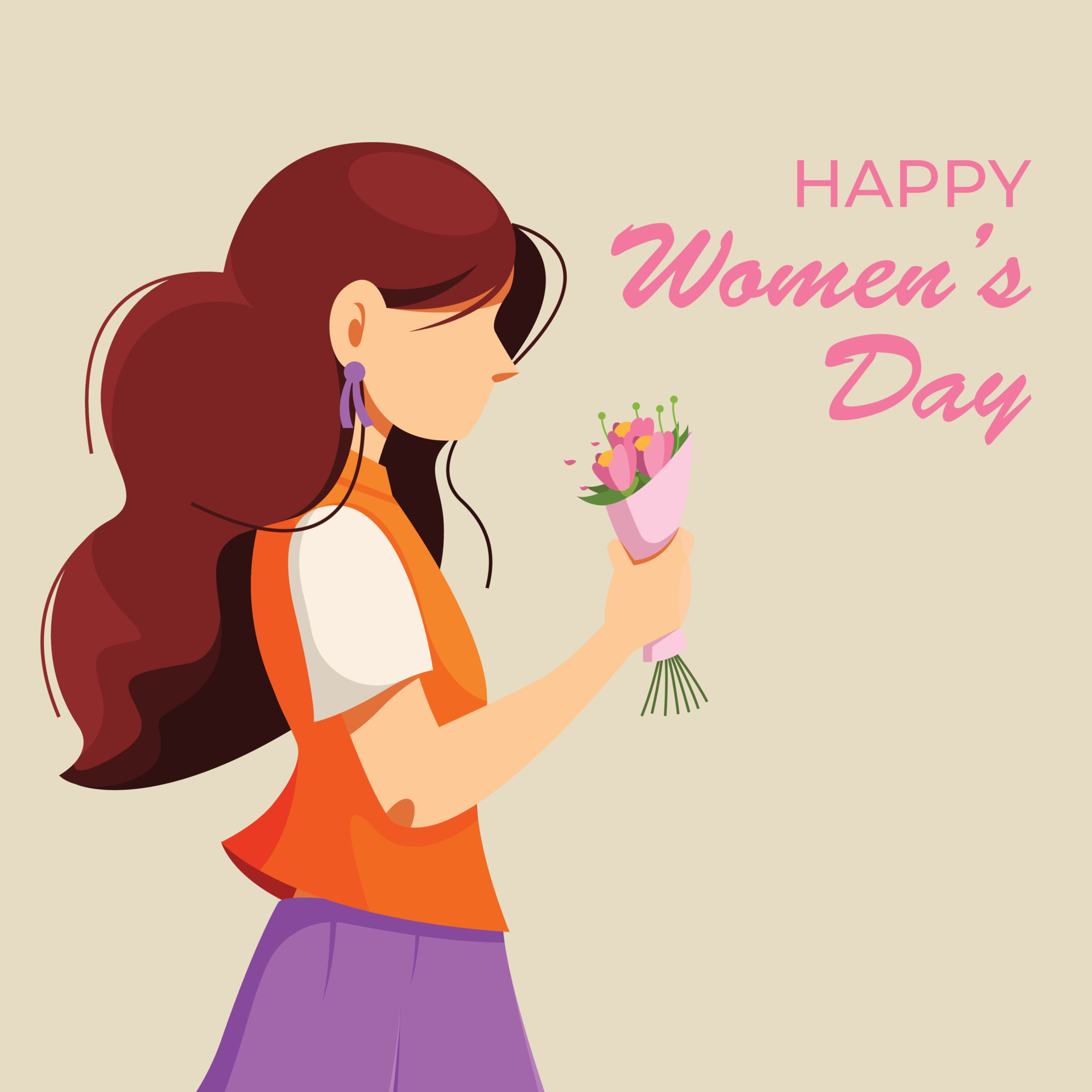 International Women's Day. Vector illustration with beautiful women ...
