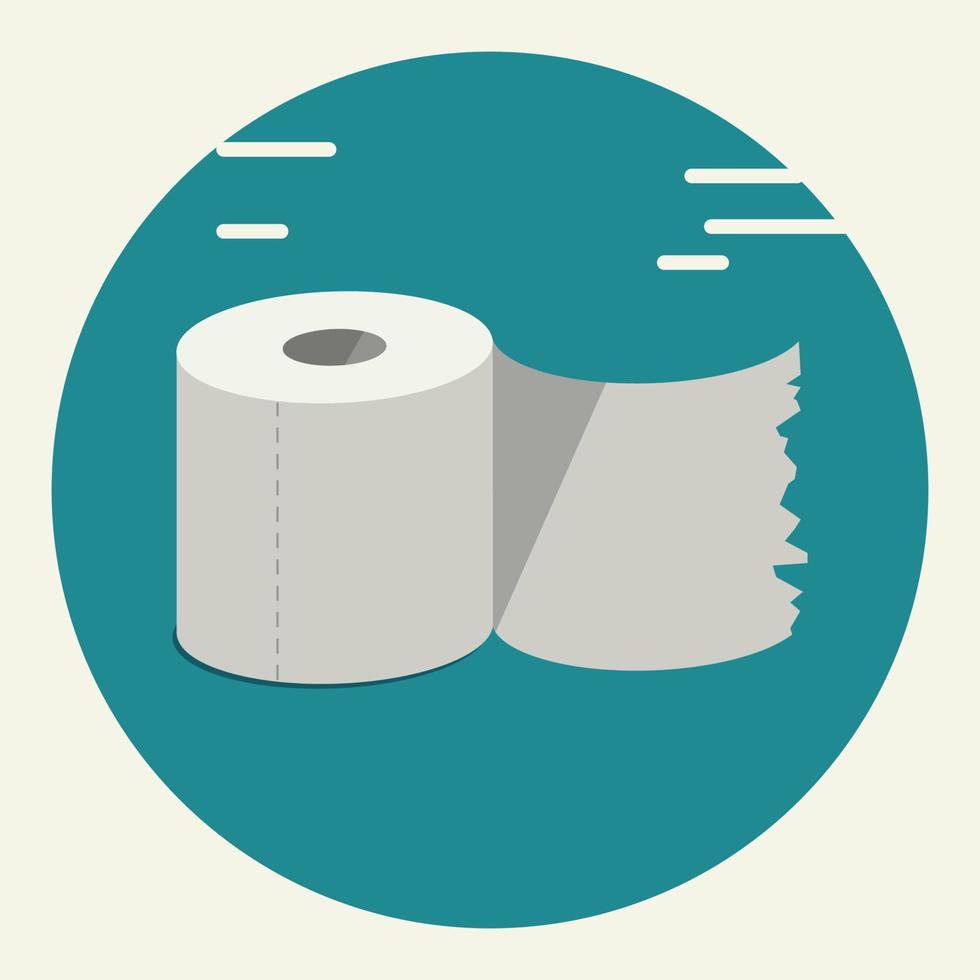 White tissue toilet roll vector illustration