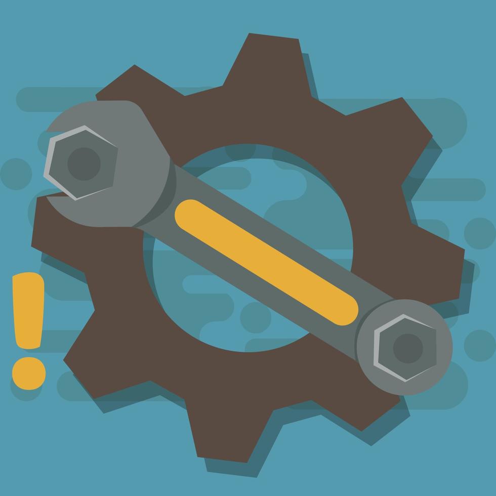 Wrench and gear vector illustration
