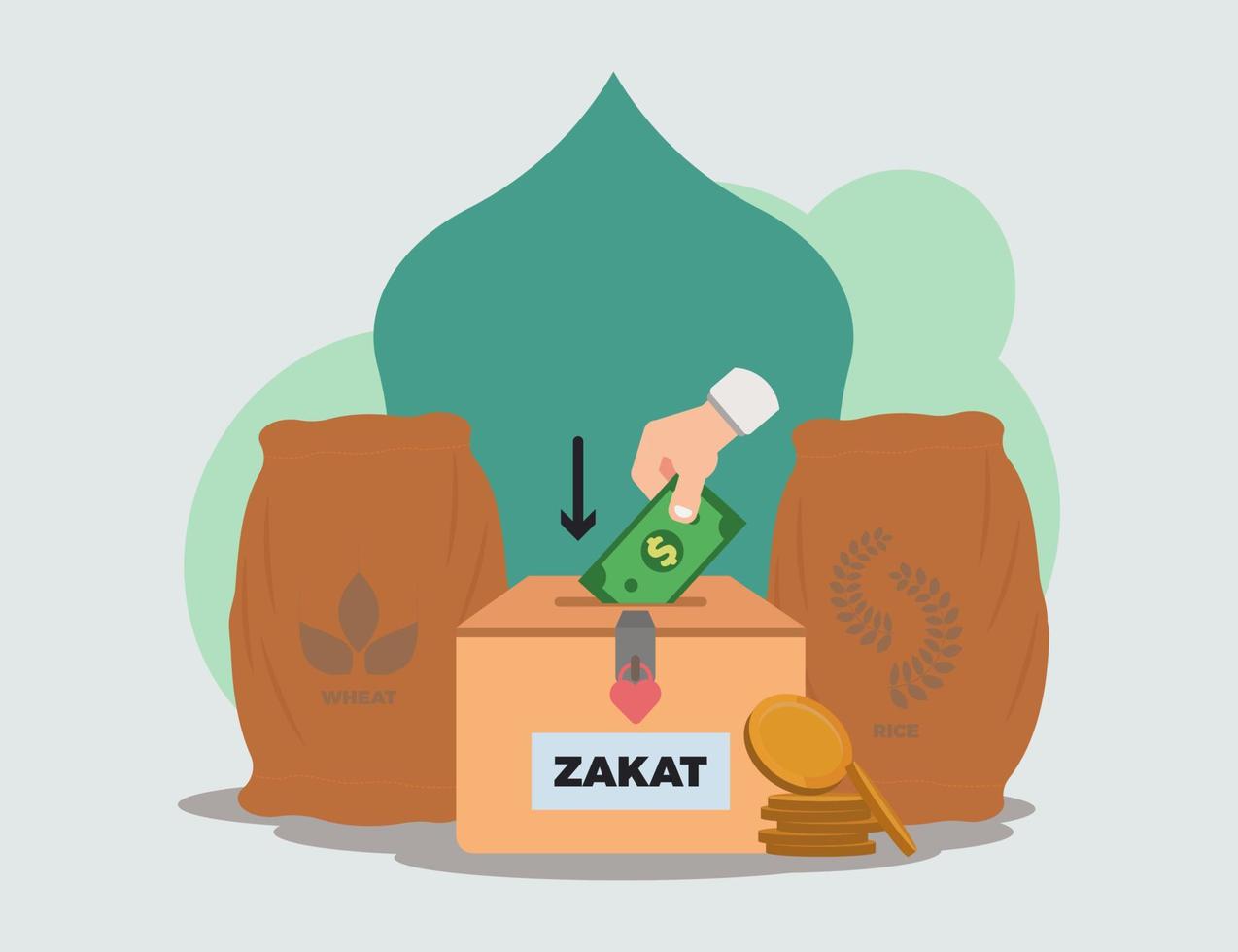 zakat payment concept vector illustration