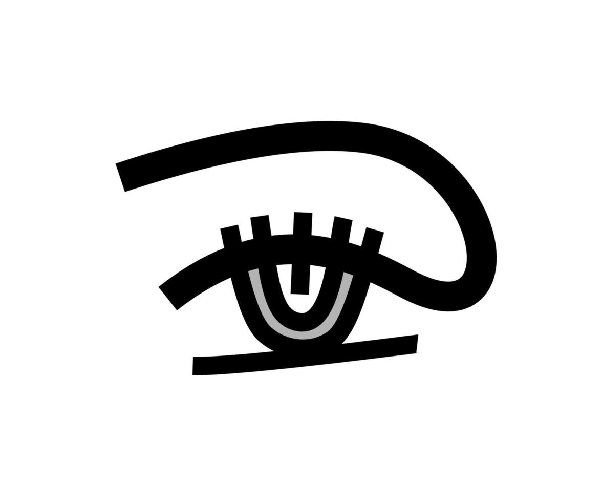 stylized eye. eyelashes eyebrow - line vector logo. eyelash extension, beauty salon - stylized icon. makeup and cosmetics - art