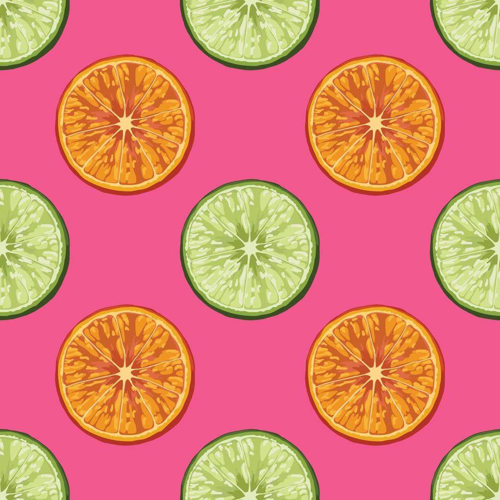 cute lemon and orange seamless design vector