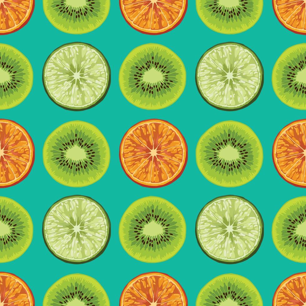 beautiful drawing tropical fruits seamless design art background vector