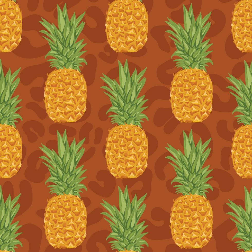 pineapple hand draw fruit seamless pattern vector