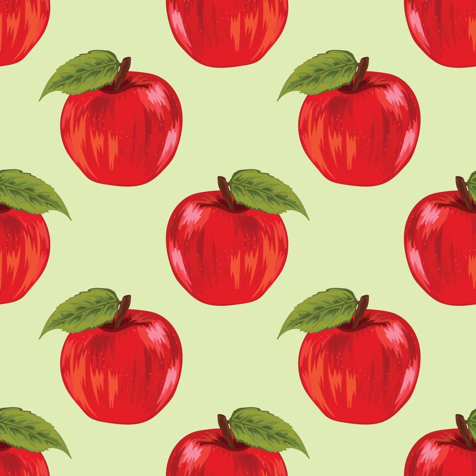 cute hand draw apple fruit seamless pattern vector