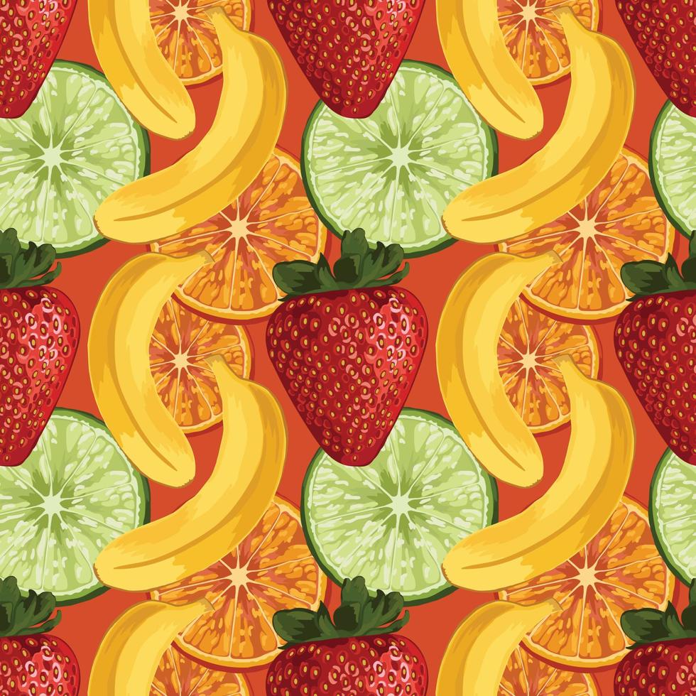 fruits art drawing seamless background pattern vector
