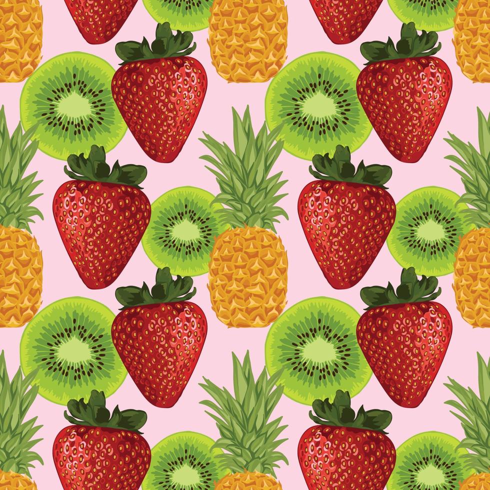 fruits drawing seamless vector background pattern