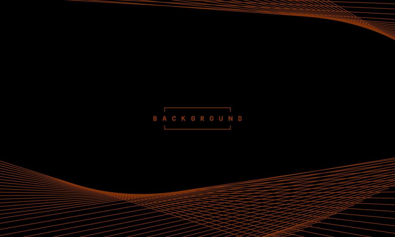 Abstract orange color lines on black background vector