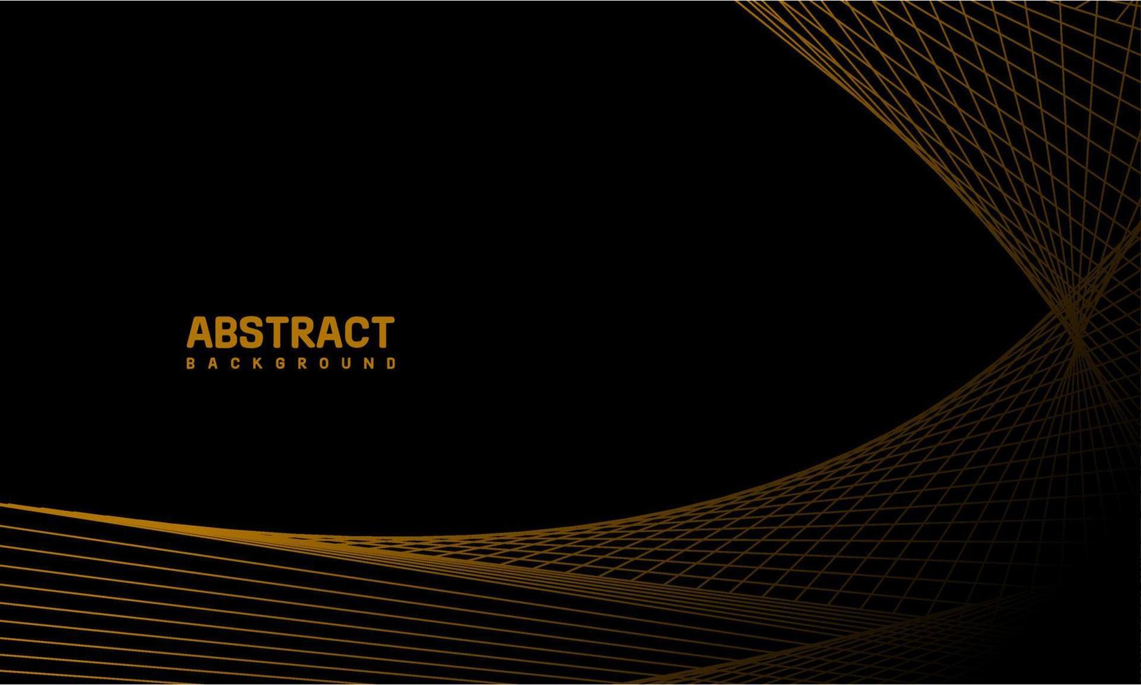 Abstract gold color lines on black background vector