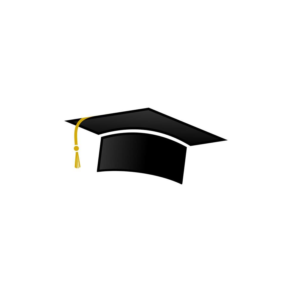 icono de gorro de graduación de vector de estilo simple, sombrero de escuela secundaria o universidad