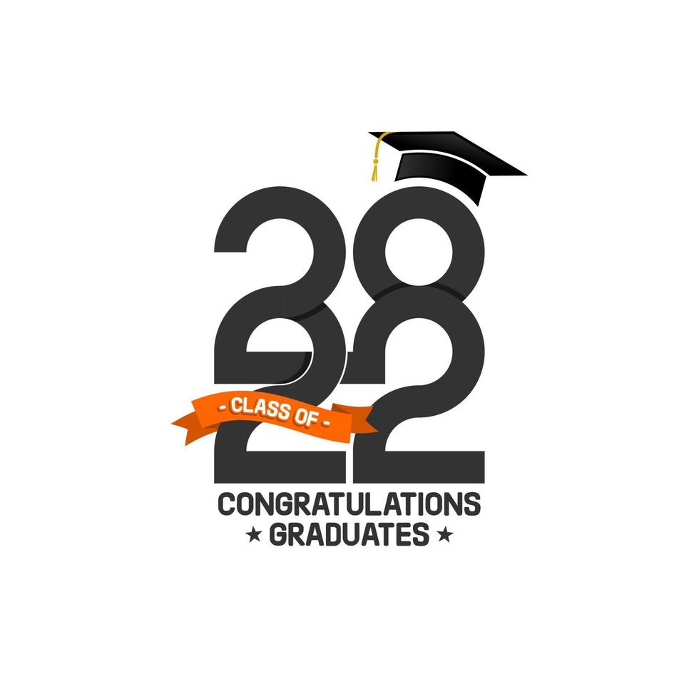 felicitaciones a los graduados, clase de 2022, feliz graduación ilustración vectorial vector