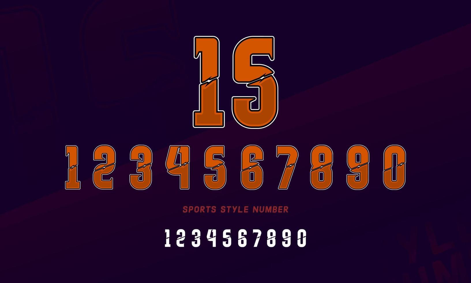 Sports jersey number alphabet set vector