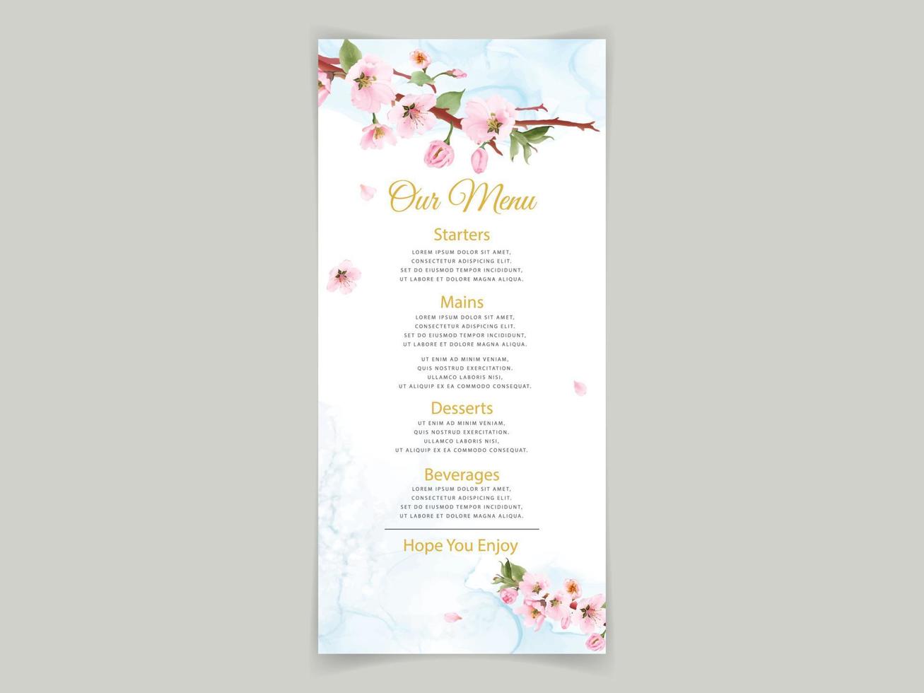 Wedding invitation card with pink sakura design vector