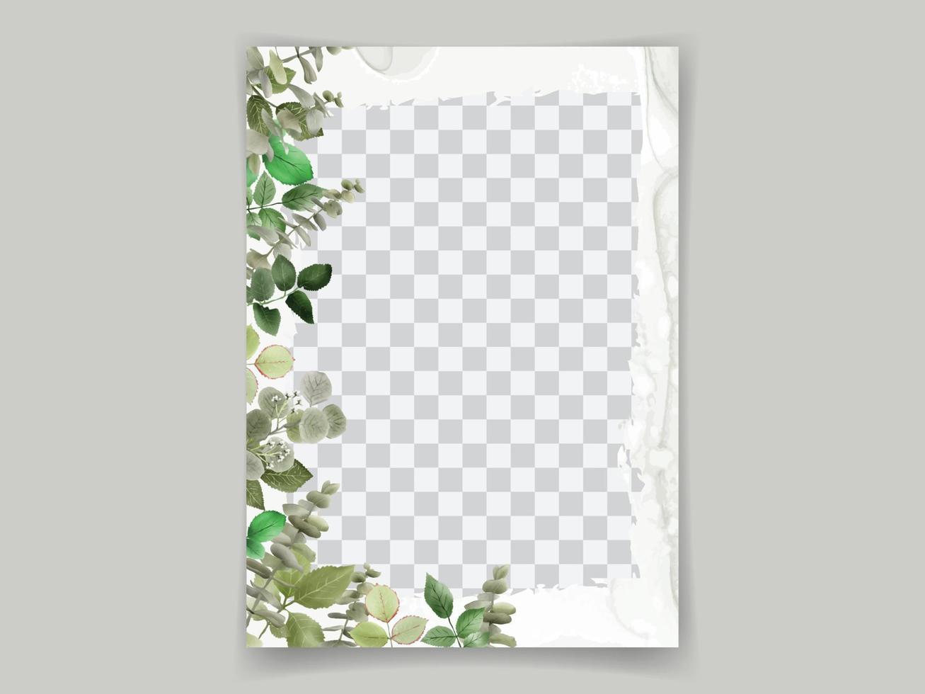 Greenery eucalyptus wedding invitation vector