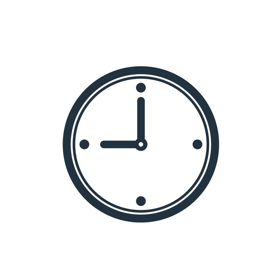 vector de icono de reloj. símbolo de reloj aislado sobre fondo blanco.