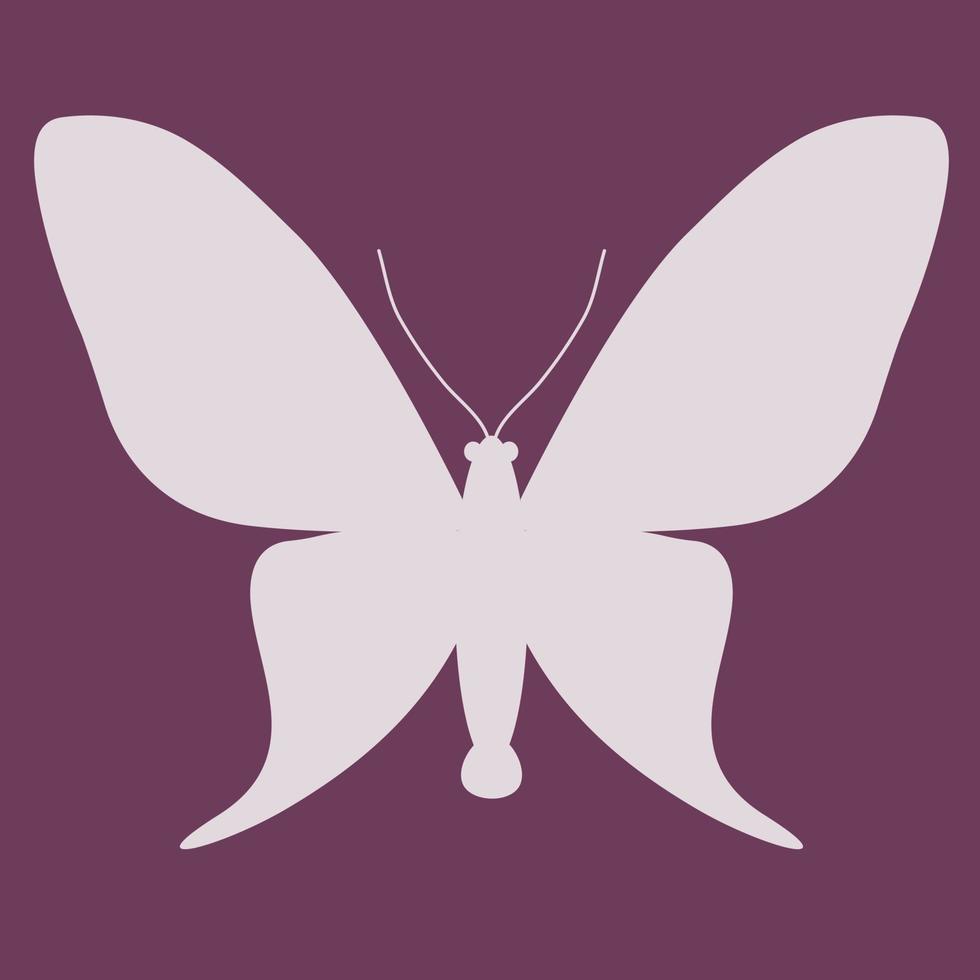 Butterfly insect silhouette outline. vector