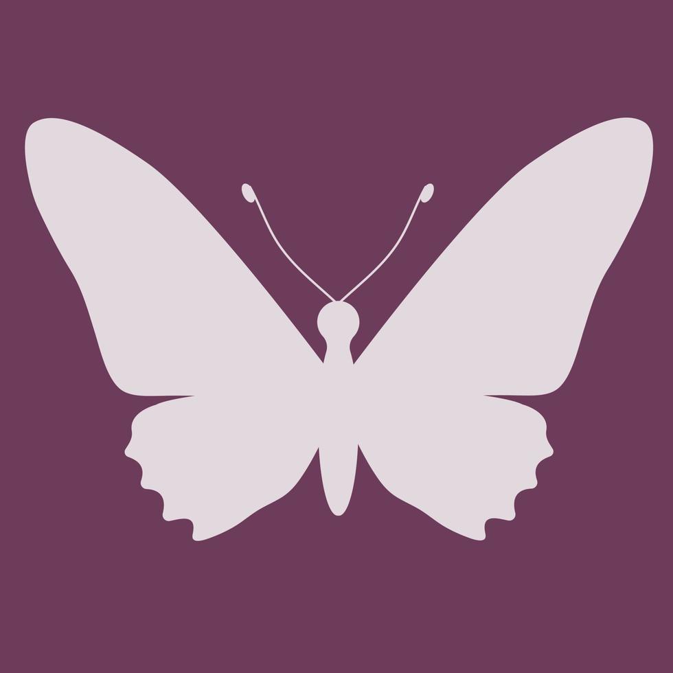 Butterfly insect silhouette outline. vector